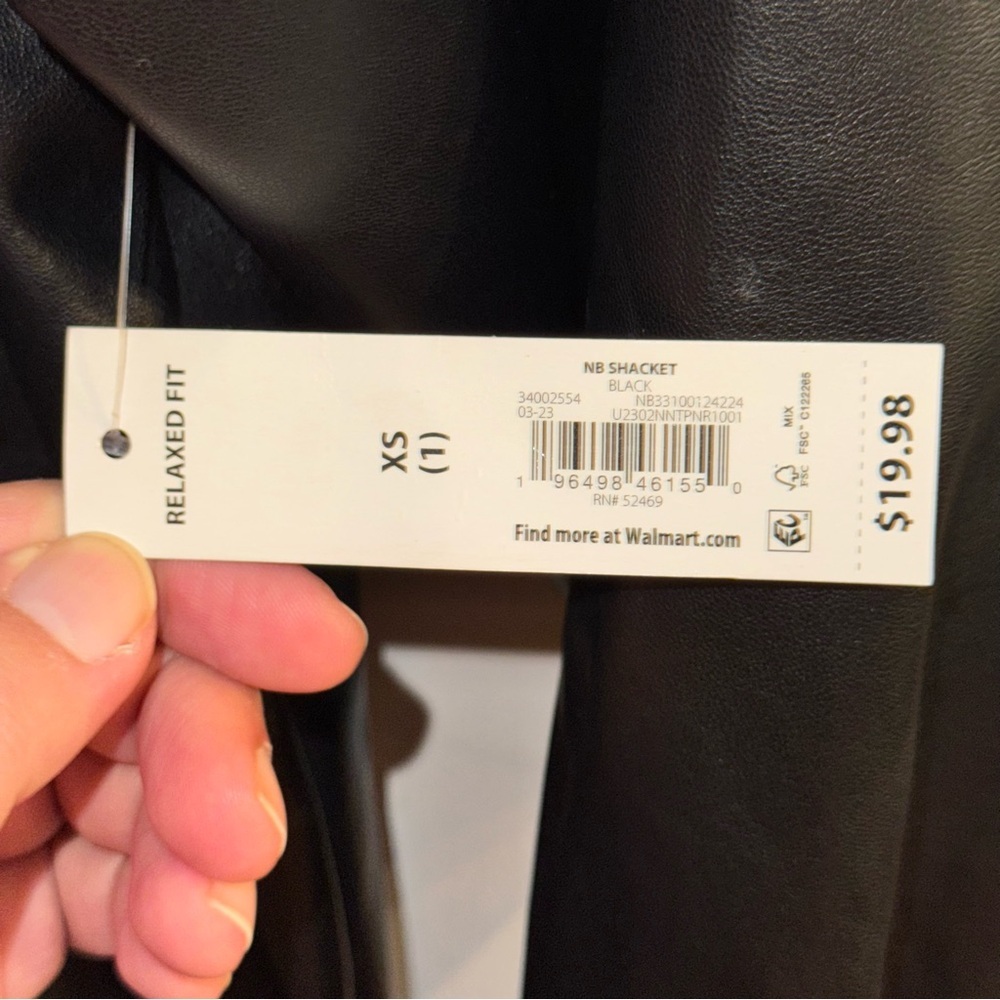 No Boundaries Women's XS Black Faux Leather Button-Up Shacket Jacket TopCollard - Picture 9 of 14